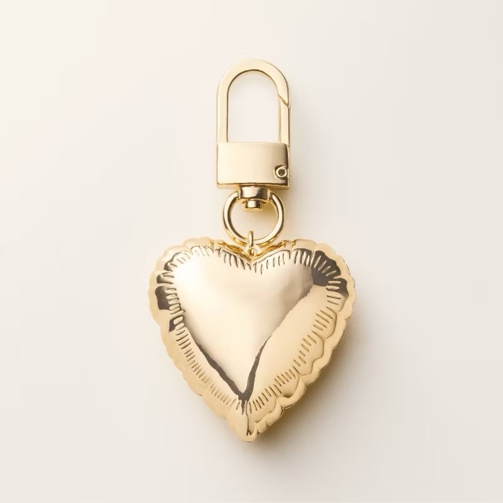 Mylar Balloon Heart Bag Charm Keychain - kate spade new york x Target Gold nwt
